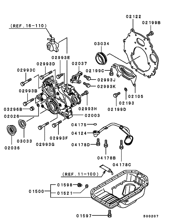 Cover,rear plate & oil pan