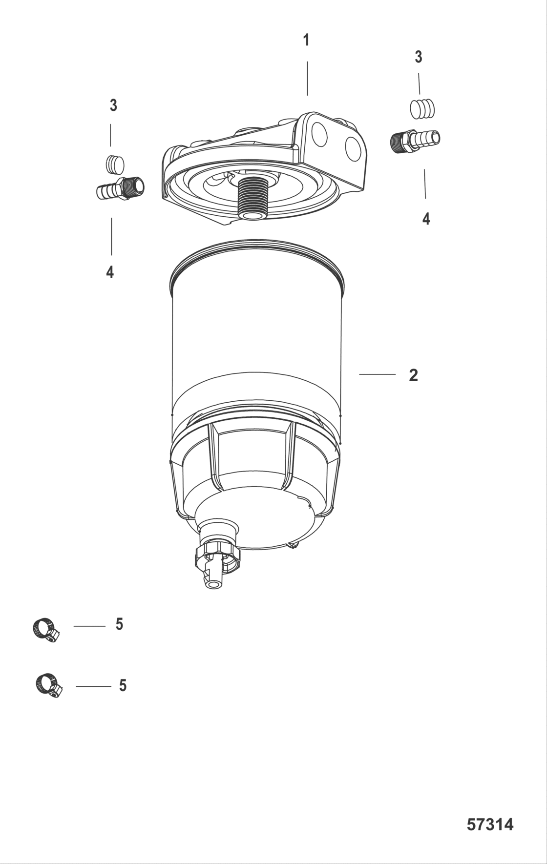 Water Separating Fuel Filter Kit Without Wif Sensor-Seapro