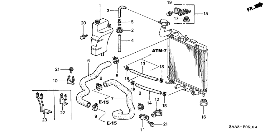 Radiator hose/reserve tan k
