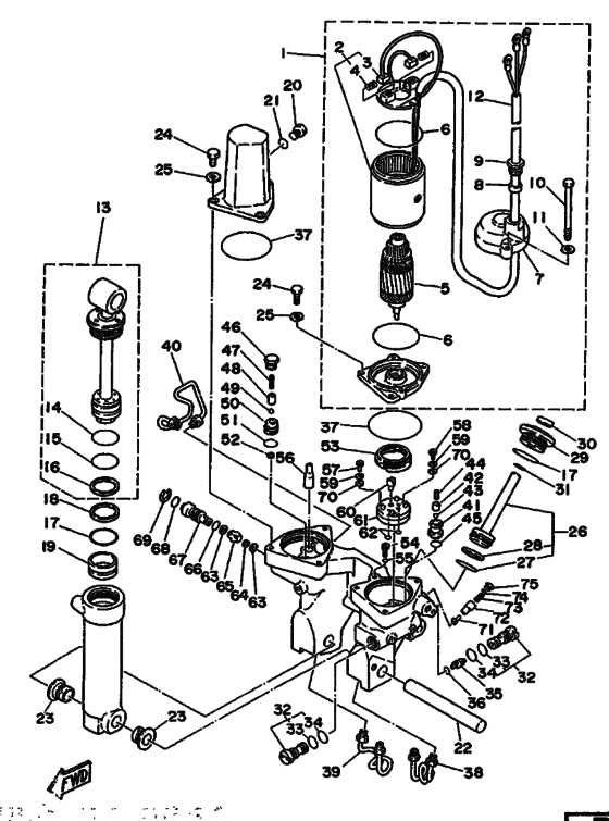 Power trim & tilt assy