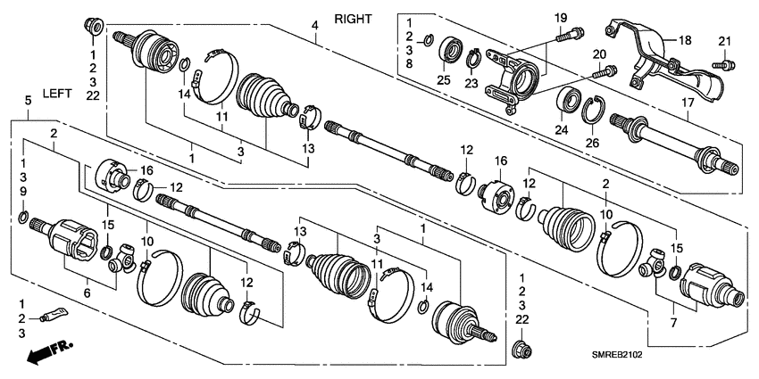 Front driveshaft/ half shaft
