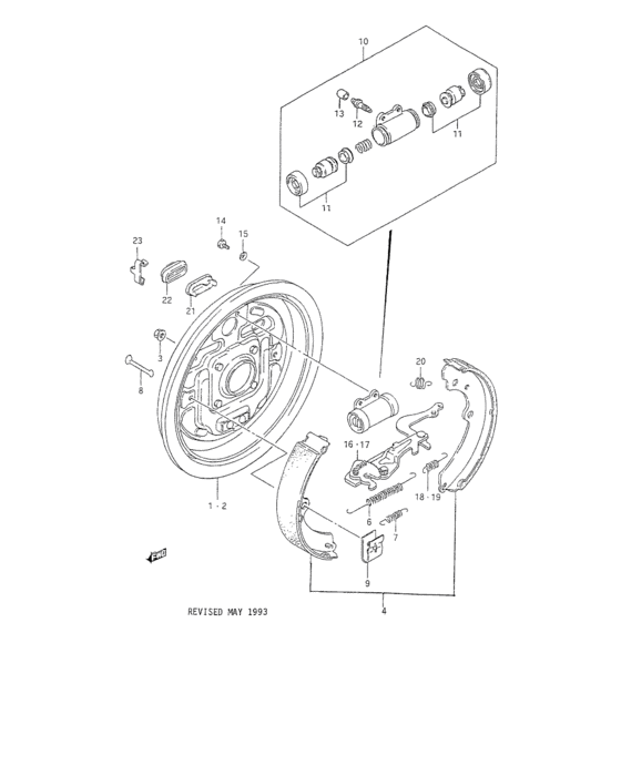 Rear wheel brake