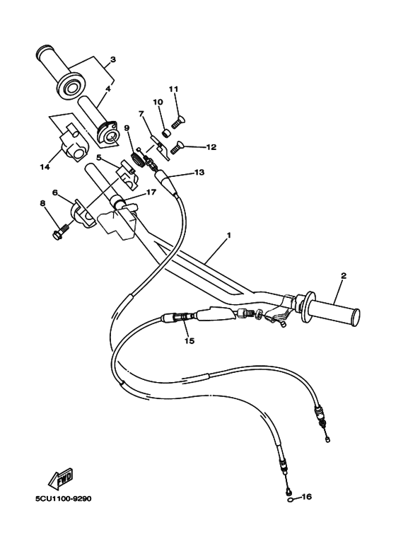 Steering handle & cable