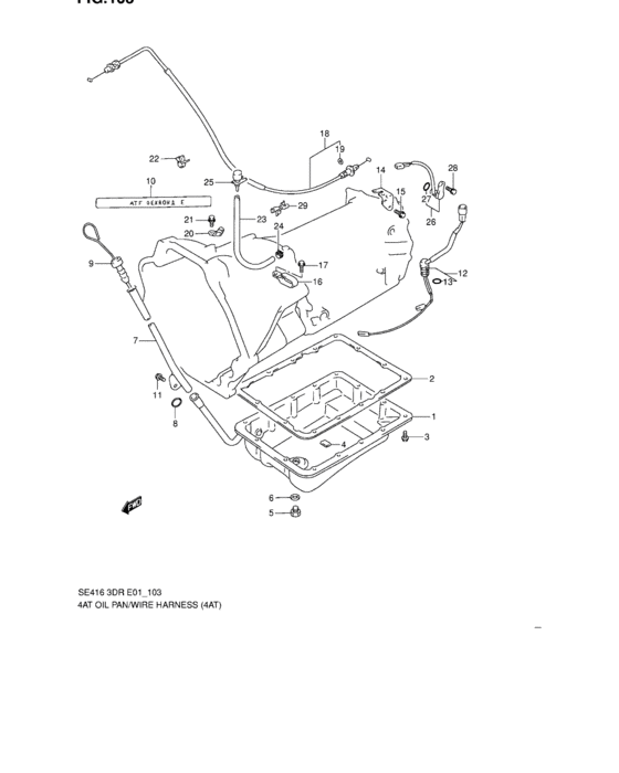 4at oil pan and wire harness