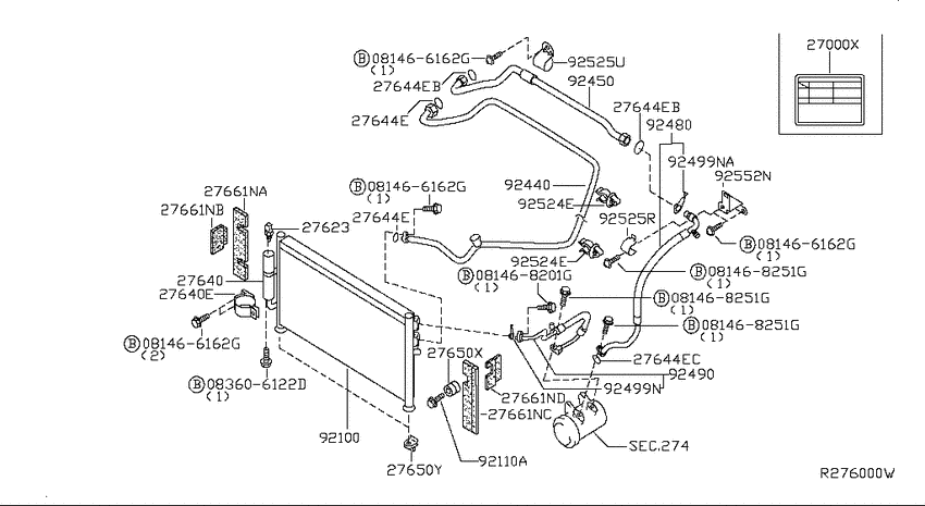 Condensor, liquid tank