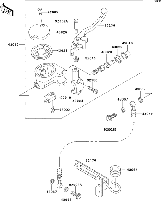 Front master cylinder