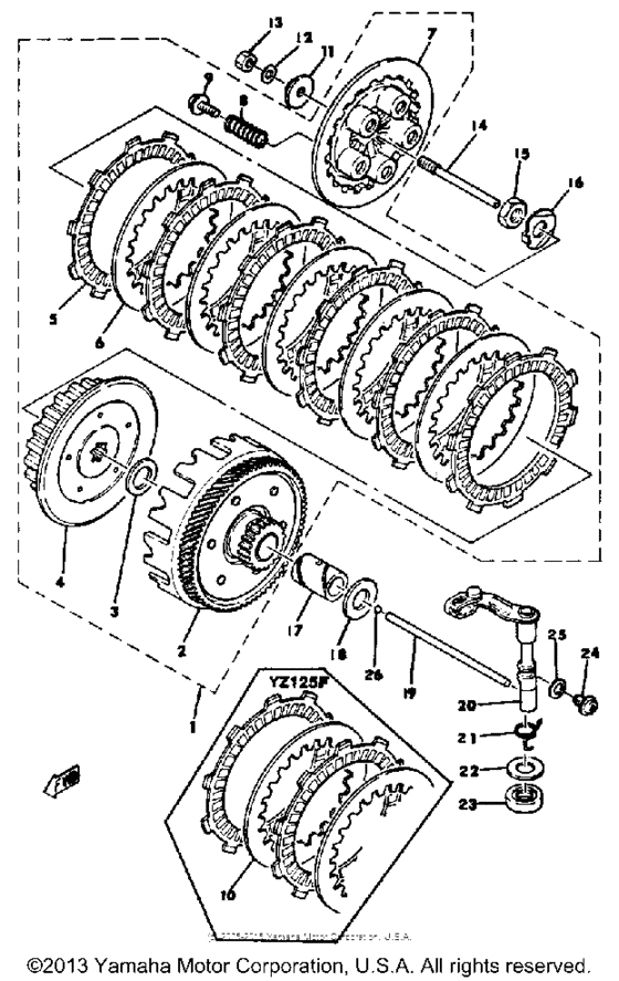 Clutch for 1979 Yamaha YZ125 USA sales region, , 14574274810768