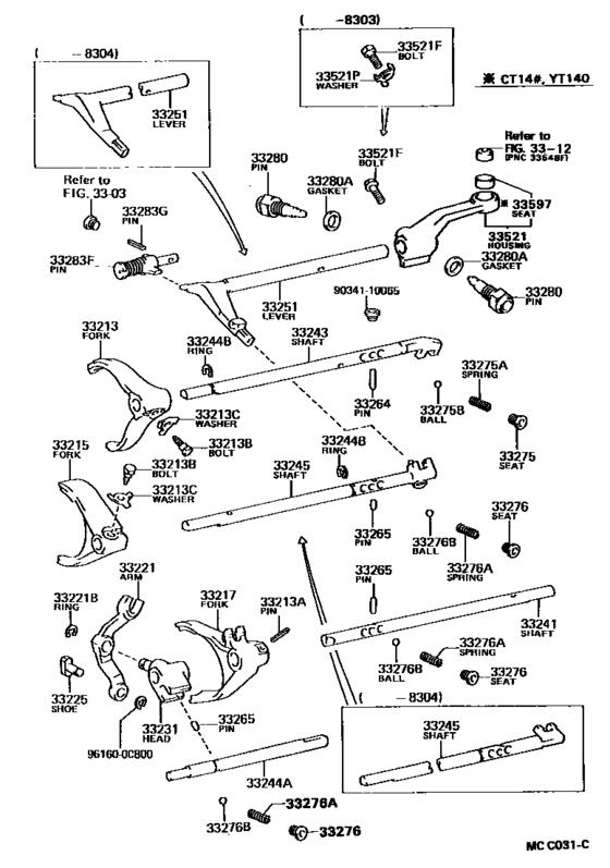 Gear Shift Fork & Lever Shaft (Mtm)