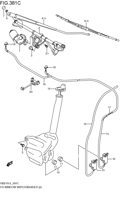 front wind windshield wiper / washer
