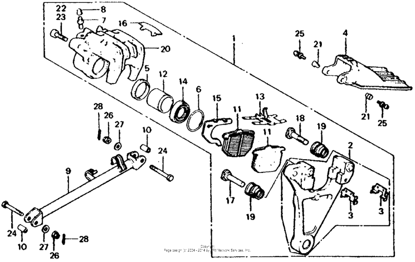 Rear brake caliper 79-80