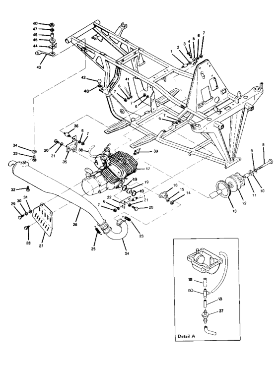 Engine / muffler assembly
