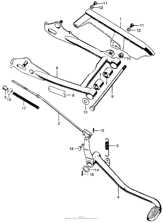 Chain case + rear brake + swingarm