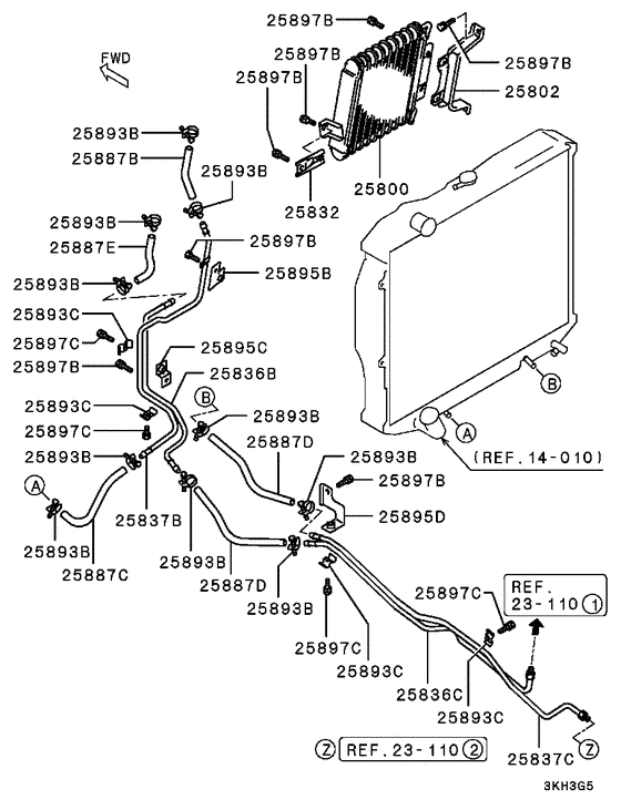 A/t oil cooler & tube
