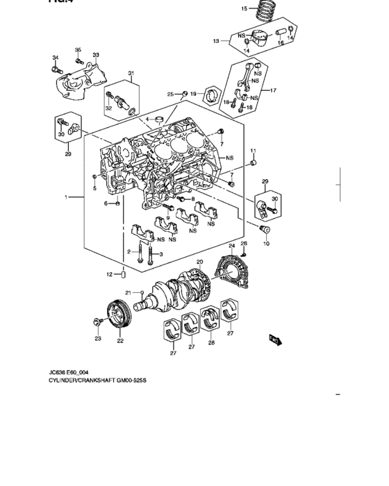 Cylinder/crankshaft