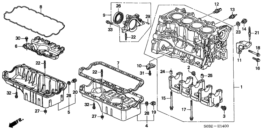 Cylinder block/oil pan