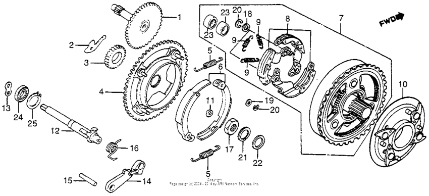 Oil pump driveshaft + clutch + parking shaft