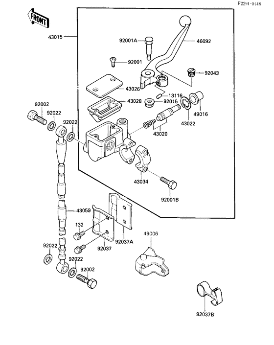 Front master cylinder