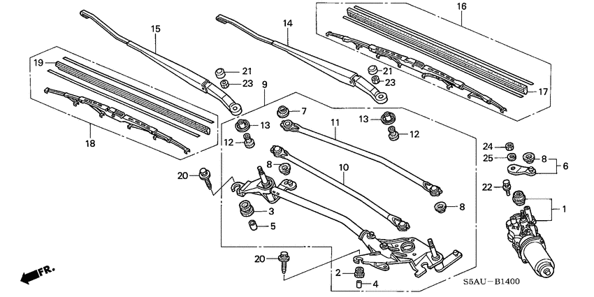 Front windshield wiper