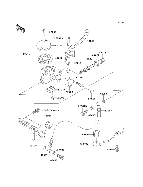 Front master cylinder