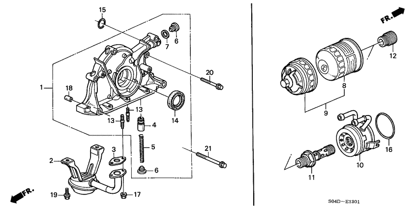 Oil pump/oil strainer