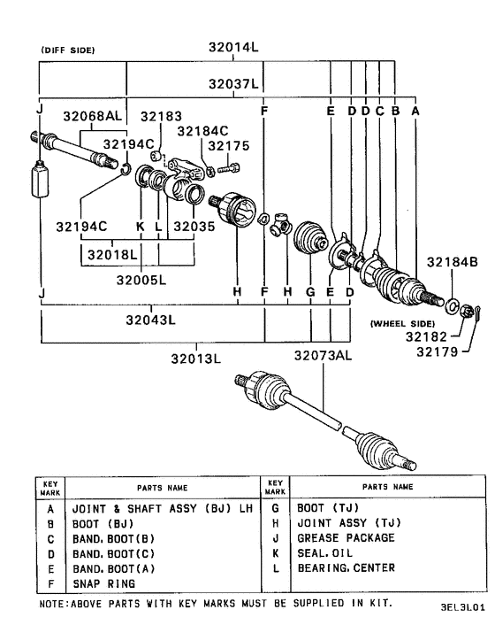 Front axle drive shaft