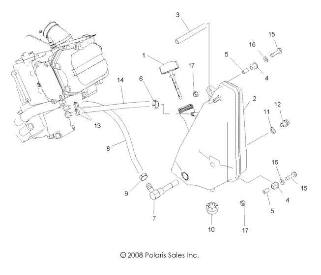 Engine, oil system and oil tank