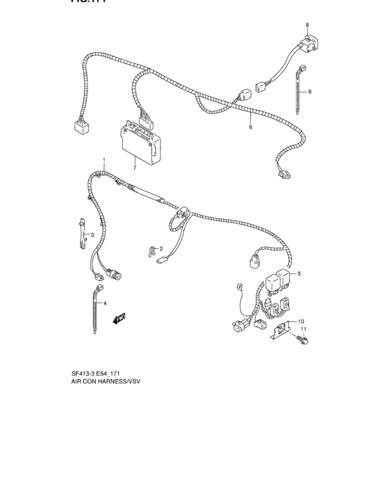 Air con harness and vsv