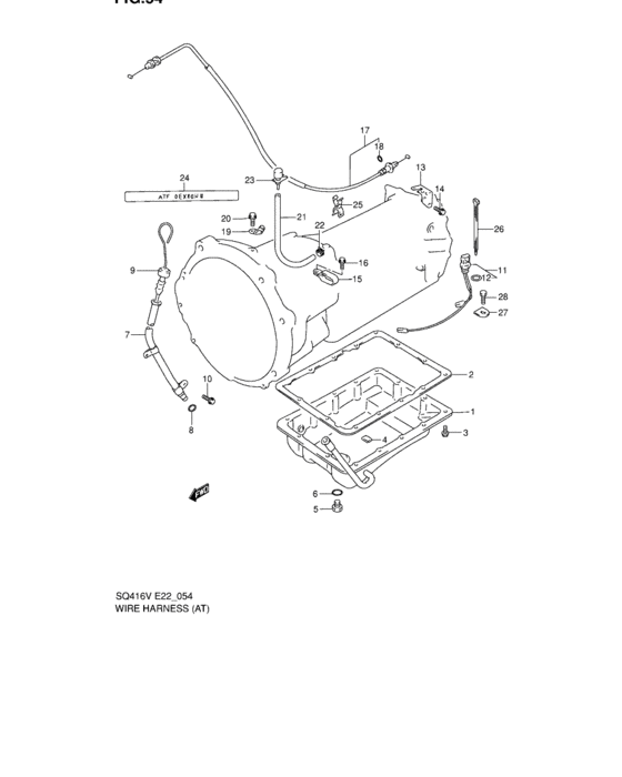 At oil pan and wire harness