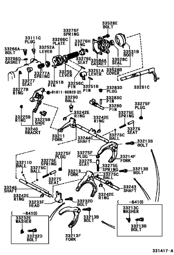 Gear Shift Fork & Lever Shaft (Mtm)