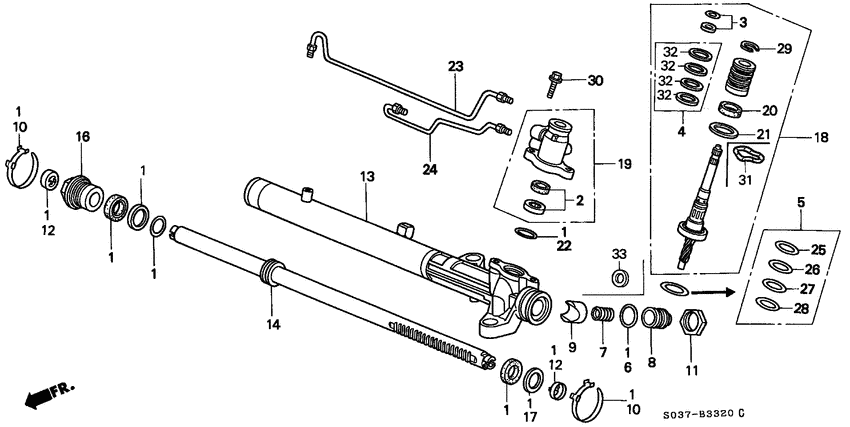 Power steering gear box components