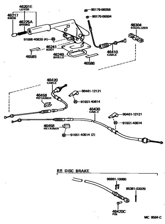Parking Brake & Cable for 1983 1987 Toyota COROLLA AE86 Japan sales