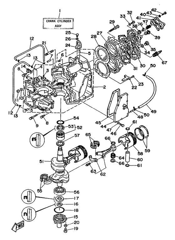 Cylinder. crankcase
