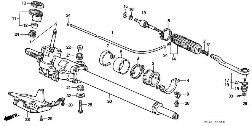 Power steering gear box