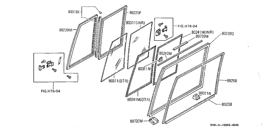 Front door window & regulator