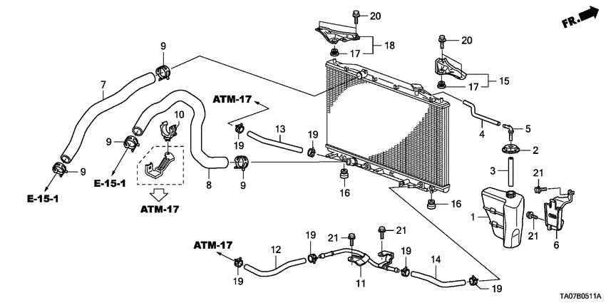 Radiator hose/reserve tan k