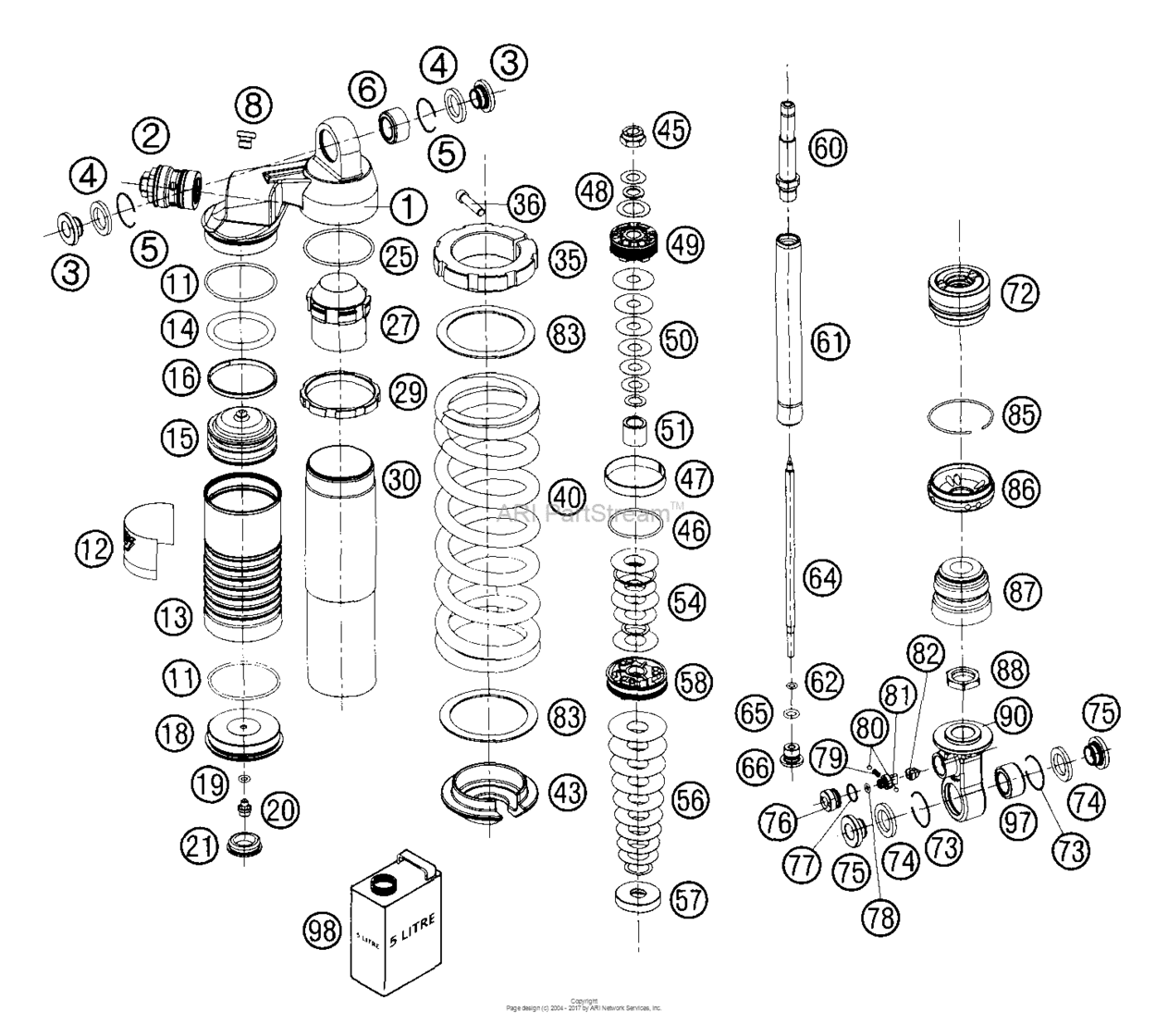 Shock Absorber Wp Disassembled