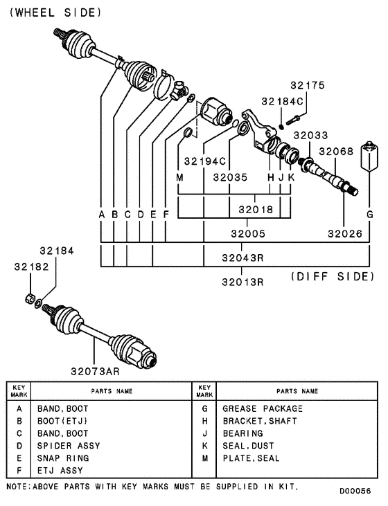 Front axle drive shaft