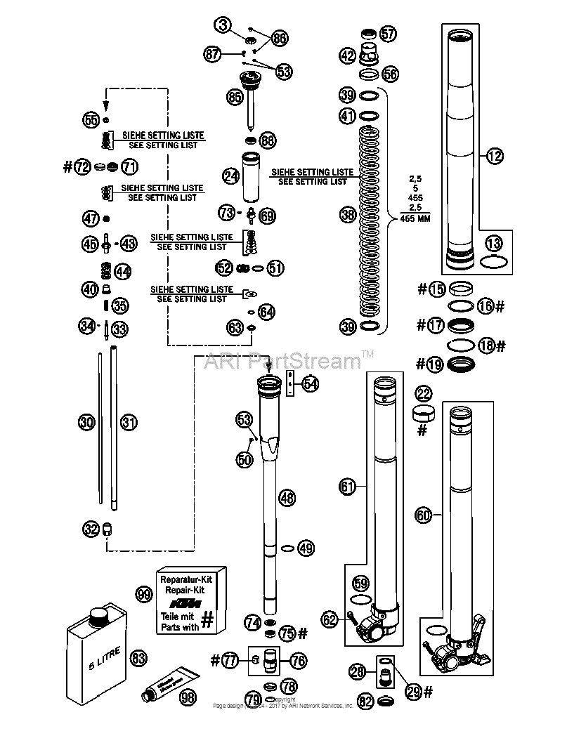 Front Fork, Disassembled