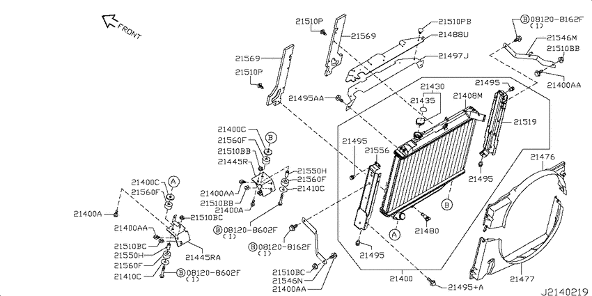 Radiator, shroud & fitting