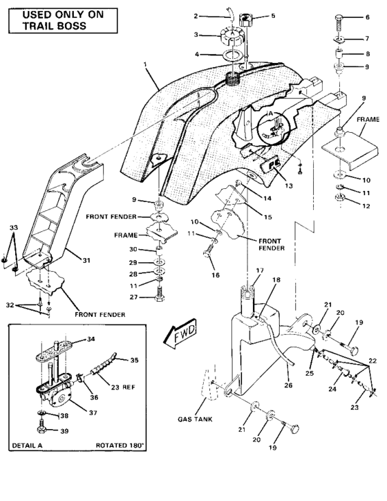 Fuel tank assembly-trail boss