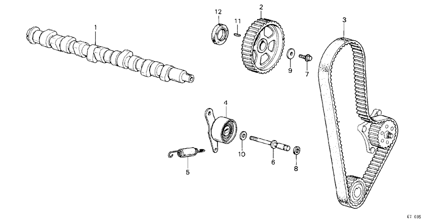 Camshaft/timing belt