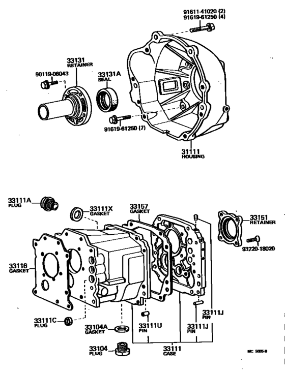Clutch Housing & Transmission Case (Mtm) for 1978 - 1983 Toyota HILUX