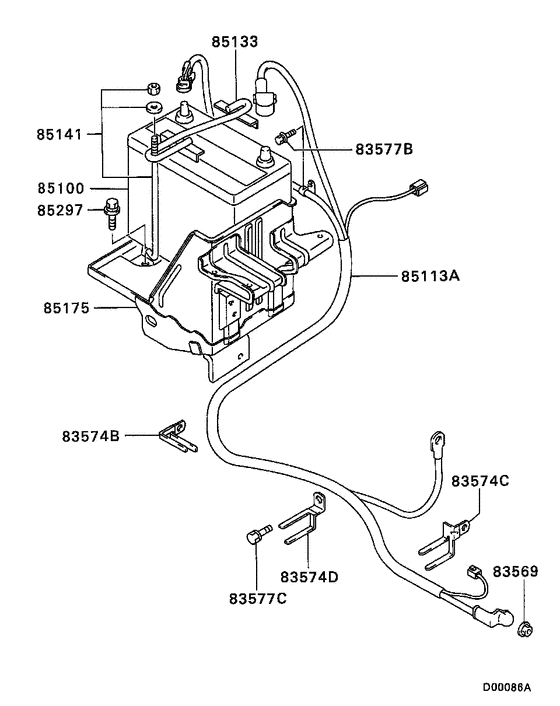 Battery cable & bracket