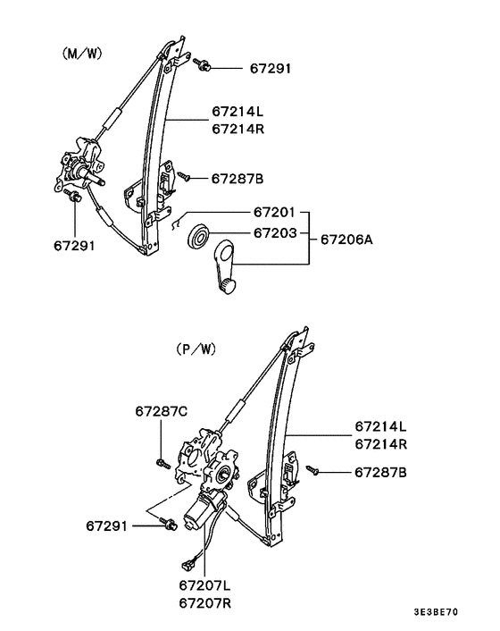 Front door window regulator
