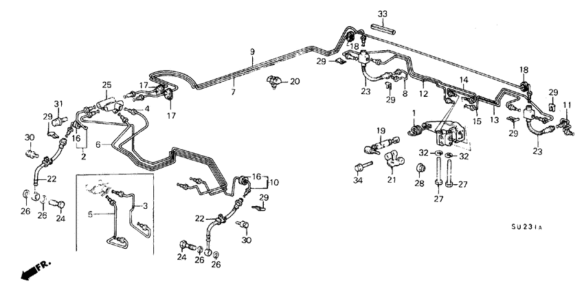 Brake hose/brake pipe