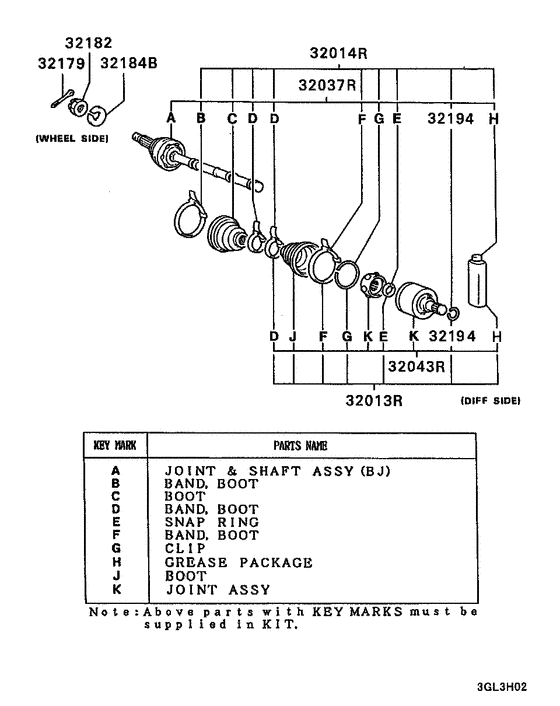 Front axle drive shaft