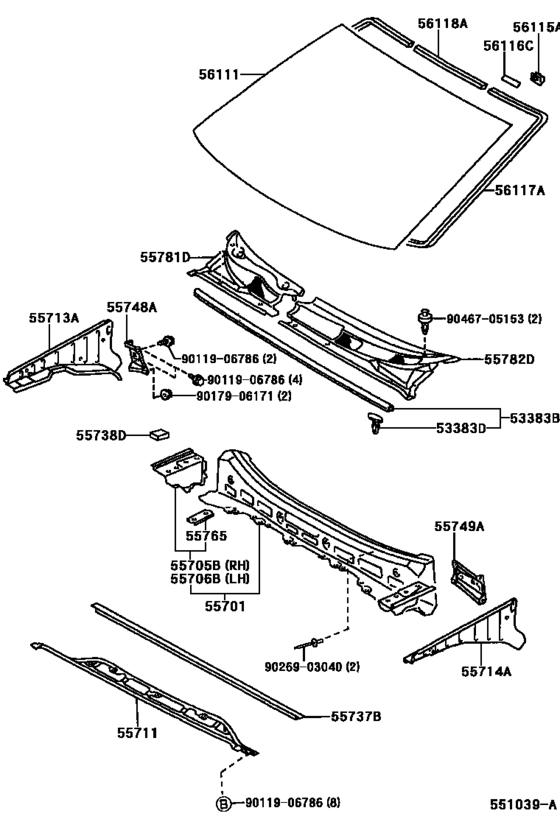 Cowl Panel & Windshield Glass