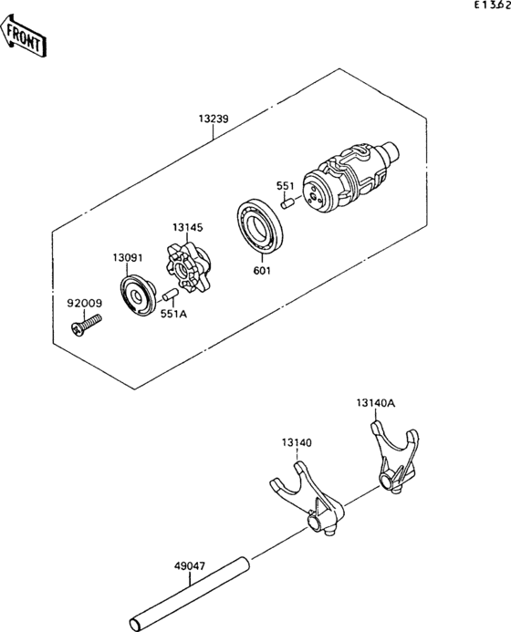 Gear change drum/shift fork(s)