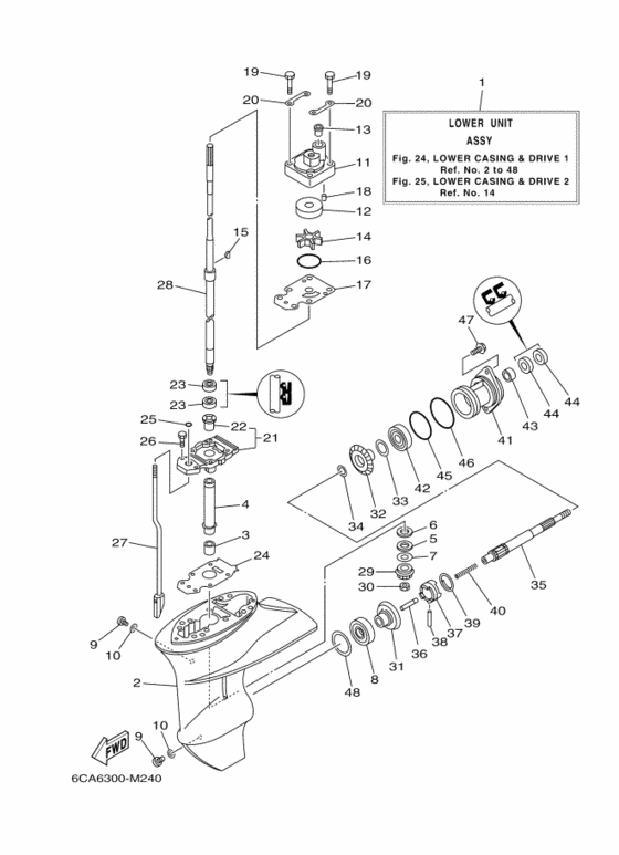 Lower casing & drive 1