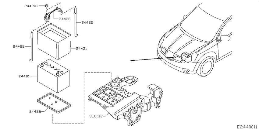 Battery & battery mounting